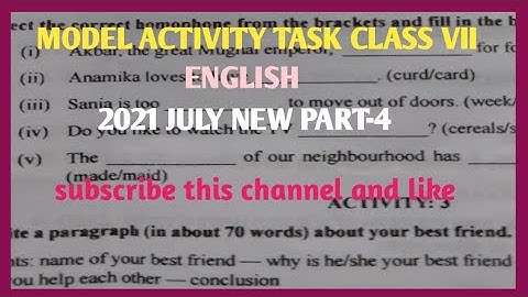 wbbse class 7 English new model activity task 2021 part 4.