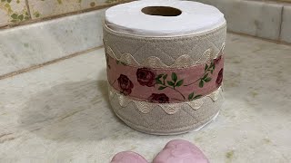 Como fazer uma capa para rolo de papel higiênico kit de lavabo