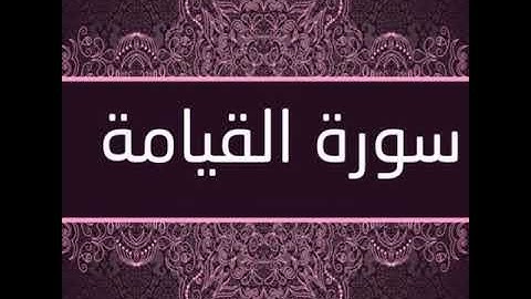 سوره القيامه / عمر احمد الشمري