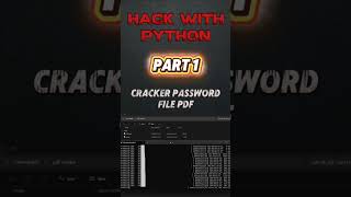 Hack With Python. Cracker Password file PDF #python #hack #hacker #password