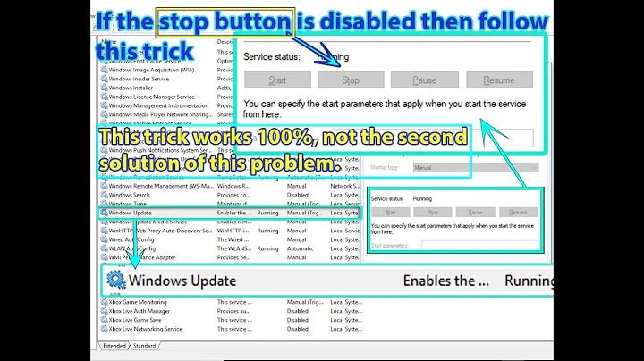 windows update properties not working | windows update Stop Button Is Disable Fixed |