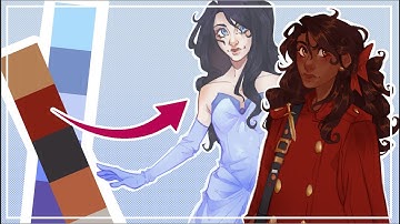 Turning Random Color Palettes into Characters | Character Design + Speedpaint