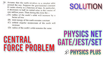 CSIR UGC NET Physical Science June 2019 Solution Part B (Question=6/55) Central Force | Physics Plus