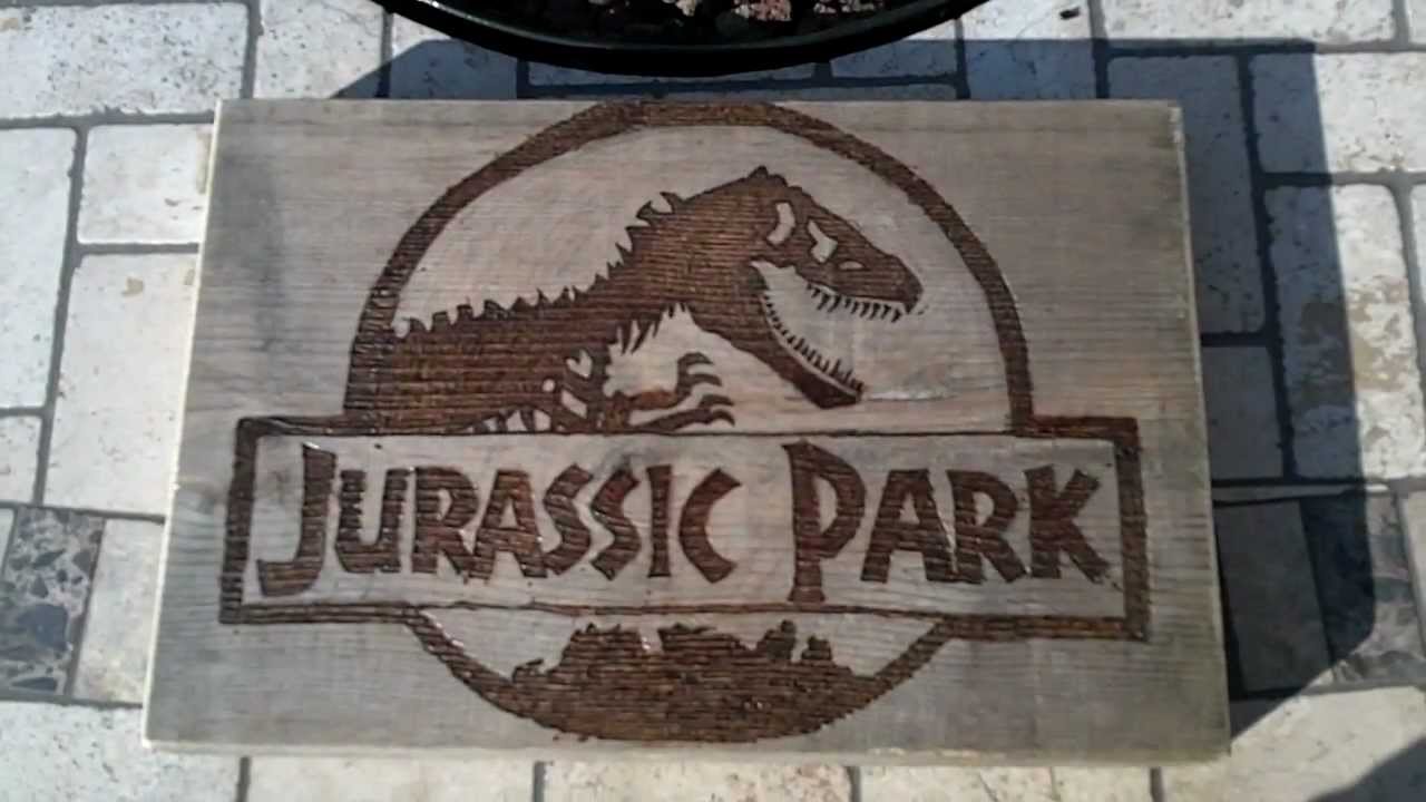 Jurassic park Craft wood burn Completed - YouTube