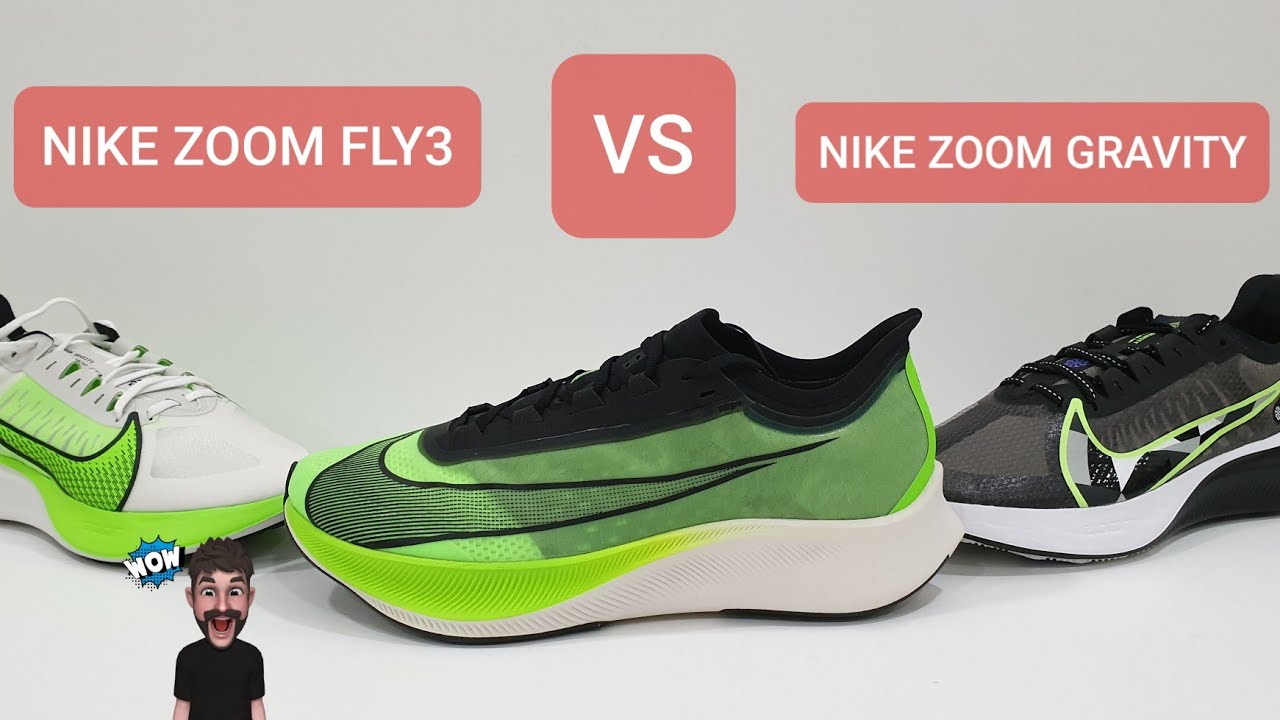 Nike Zoom Fly3 (Green) VS Zoom Gravity (Green&Black) VS Nike Gravity (Green&white) - YouTube