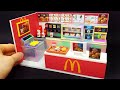 DIY Miniature Real Shop   McDonald's shop decor !  French fries , Mcflurry ~