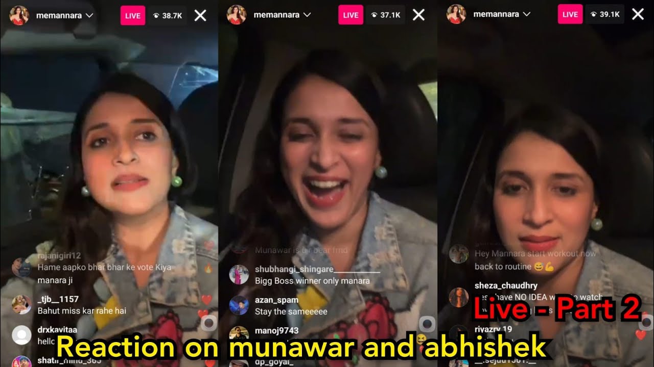 Mannara Chopra First Insta Live Reaction On Munawar Faruqui And ...