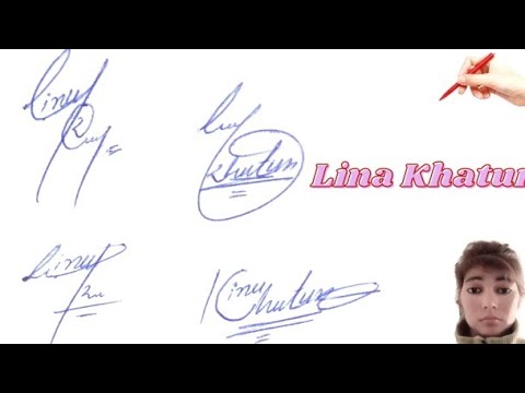 Lina khatun name signature in English style - YouTube
