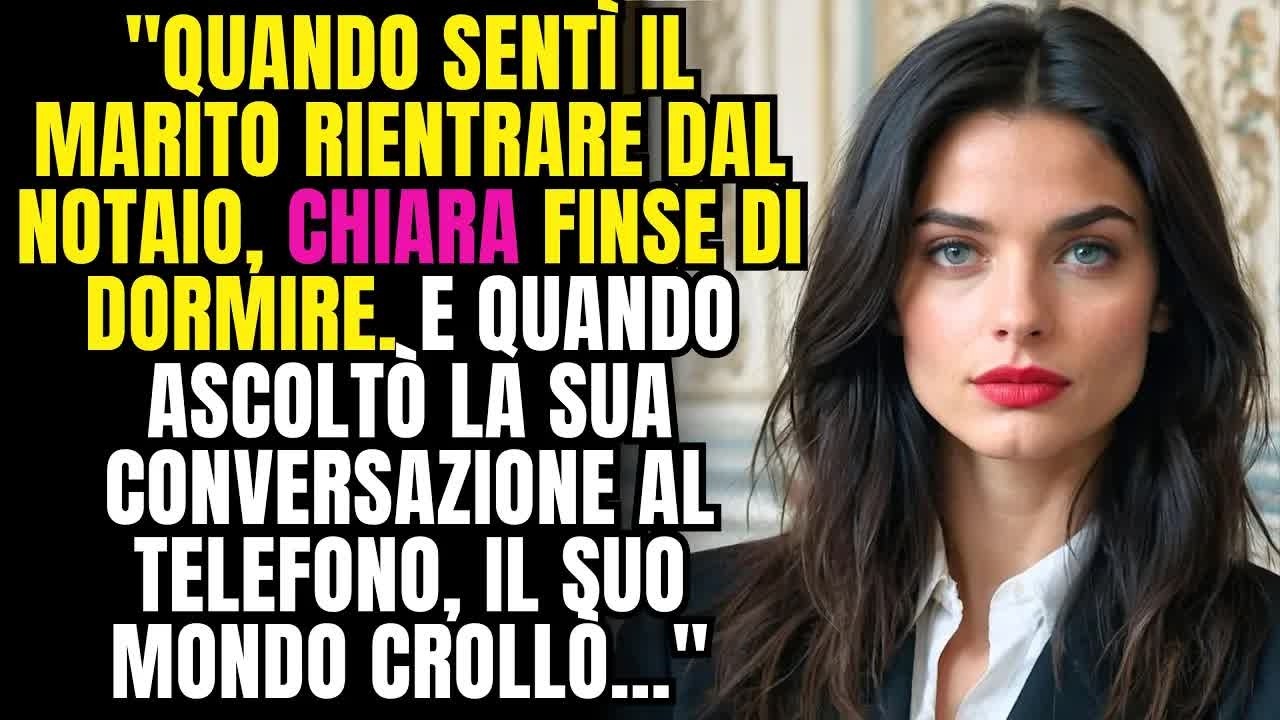 Quando il marito tornò dal notaio, Chiara finse di dormire  E, sentendo la telefonata