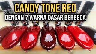 EXPERIMENT WARNA CANDY RED PAKAI 7 WARNA DASAR BERBEDA || SAMURAI PAINT KODE Y112*