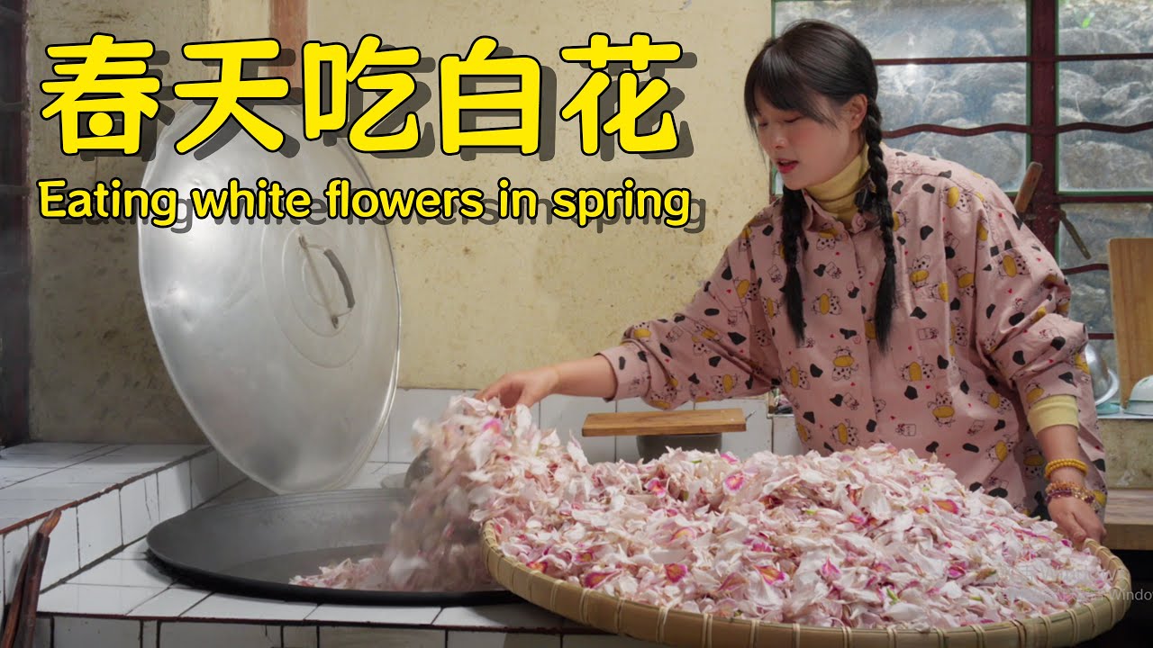 又到了吃花的季节，捡满满一大框白花回家做大餐吧！【叫我阿霞Channel】
