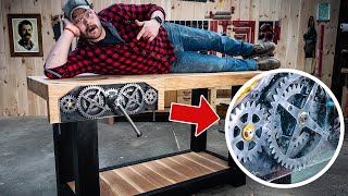 ULTIMATE Woodworking Workbench Build with INSANE Geared Vices!