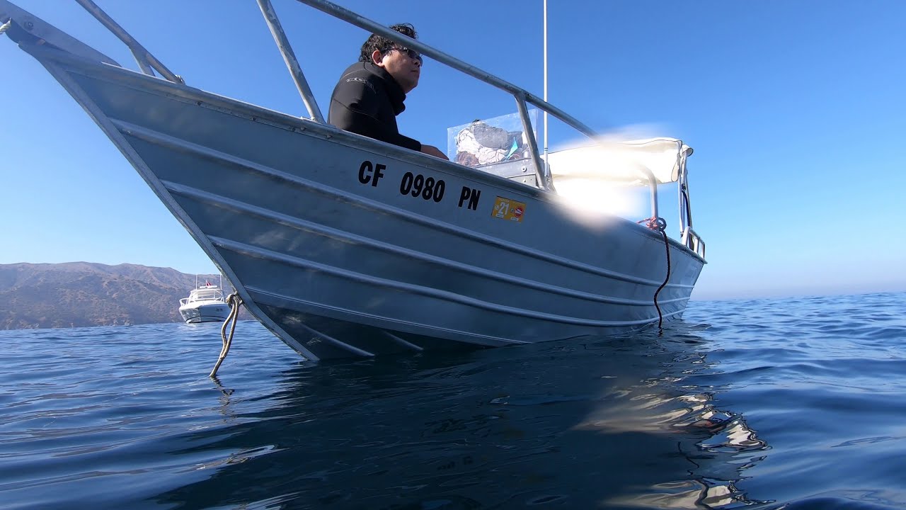A view of Ship Rock Catalina and my Baja Bayrunner dive boat. YouTube