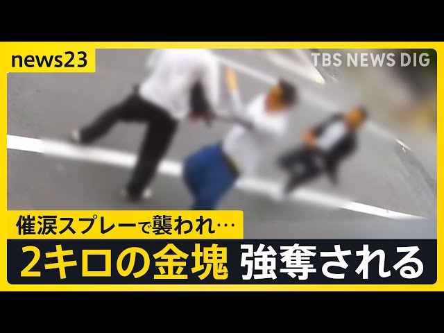 路上で揉み合い金塊2キロ強奪…防犯カメラが捉えた緊迫の瞬間　八王子の貸金庫では現金4億円が盗まれる【news23】｜TBS NEWS DIG