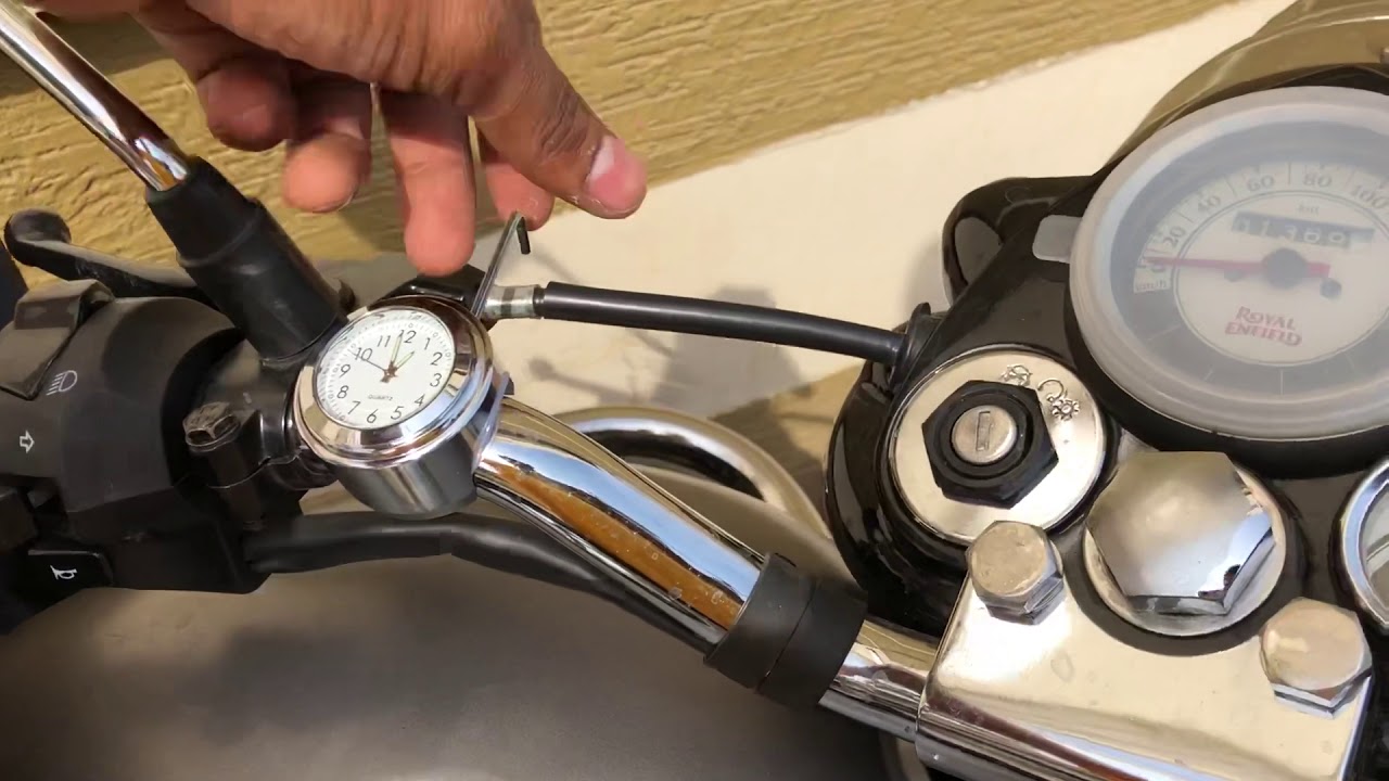 Clock To Royal Enfield Classic 350 Bullet on Handle YouTube