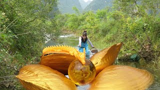 😲⛏️ An Unimaginable Surprise! The Girl Opened The Giant Clam And Was Amazed By The Exquisite Pearls