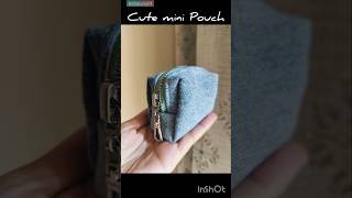 Cute mini Pouch out of old Denim #diy #handmade #trending #shorts #youtubeshorts #reuse #bag #pouch