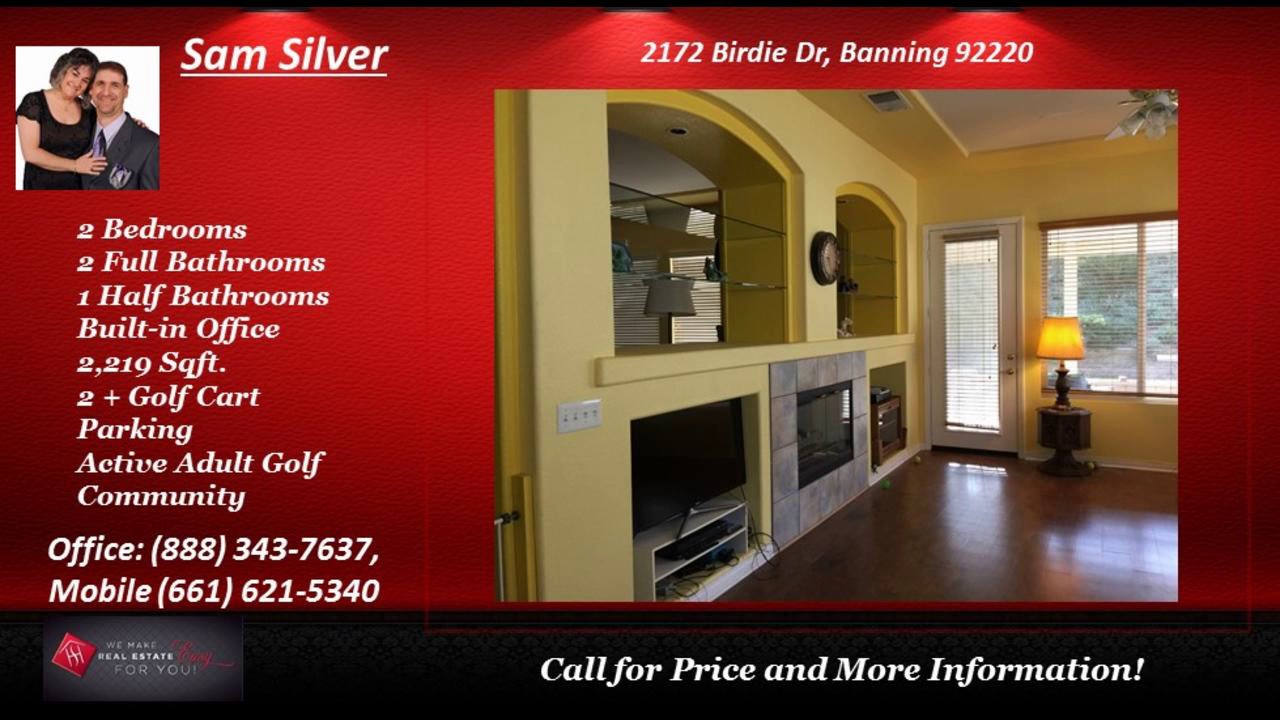 2172 Birdie Dr homes for sale Sun Lakes Banning CA 92220 Sam Silver of