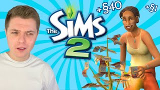 Can a sim survive on just money trees in The Sims 2?