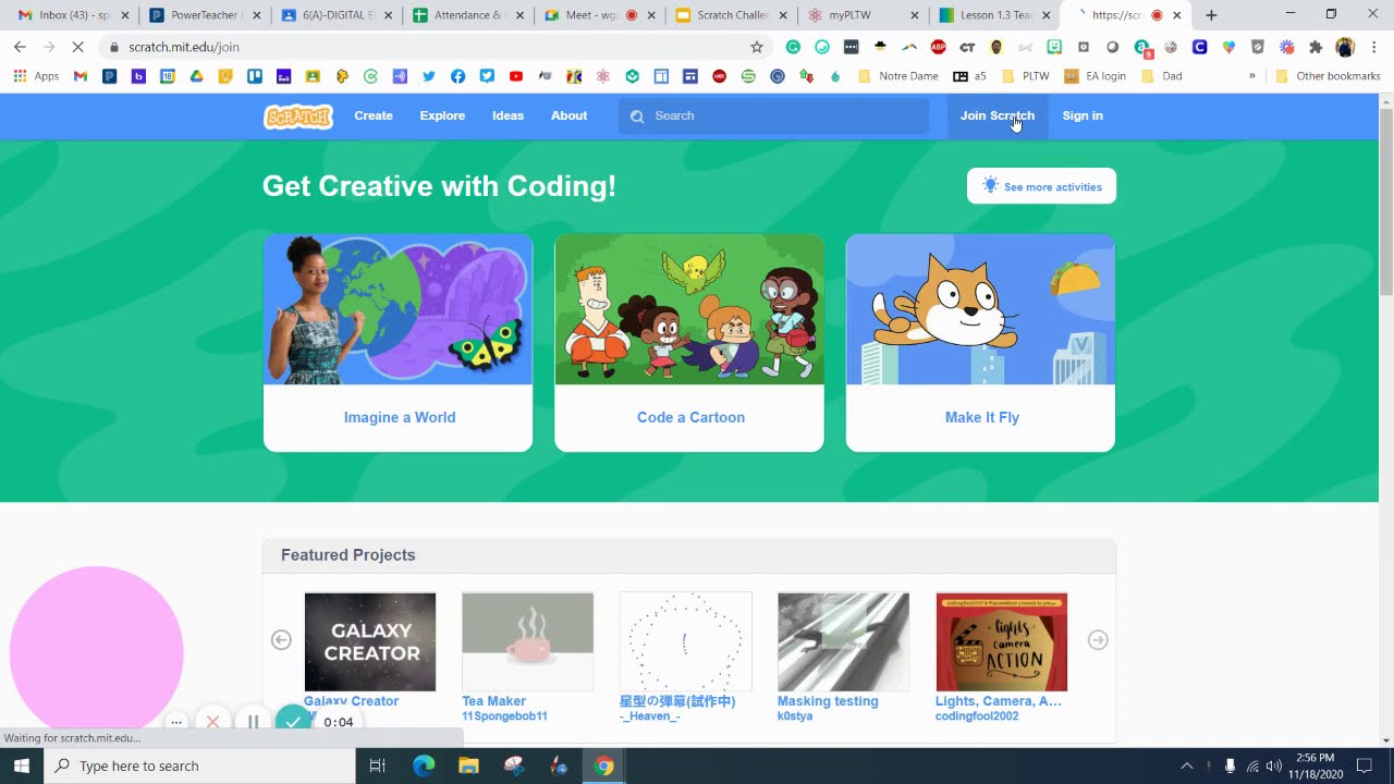 Set up a Scratch account, Getting started with Scratch, Scratch