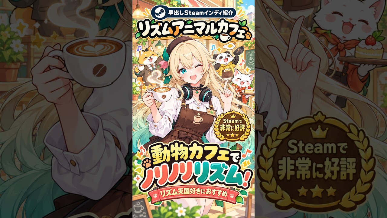 リズムアニマルカフェ|リズム天国みたいな動物リズムゲー【早出しSteamインディ紹介】 by げーむにゅーす東京 リズムアニマルカフェ|リズム天国みたいな動物リズムゲー【早出しSteamインディ紹介】 by げーむにゅーす東京
