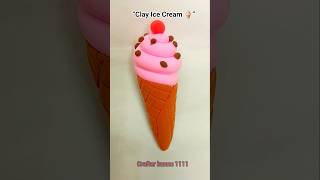 Make Ice Cream with Clay 🍓🍫 | Super Easy Craft | #shorts #icecream #art #viral