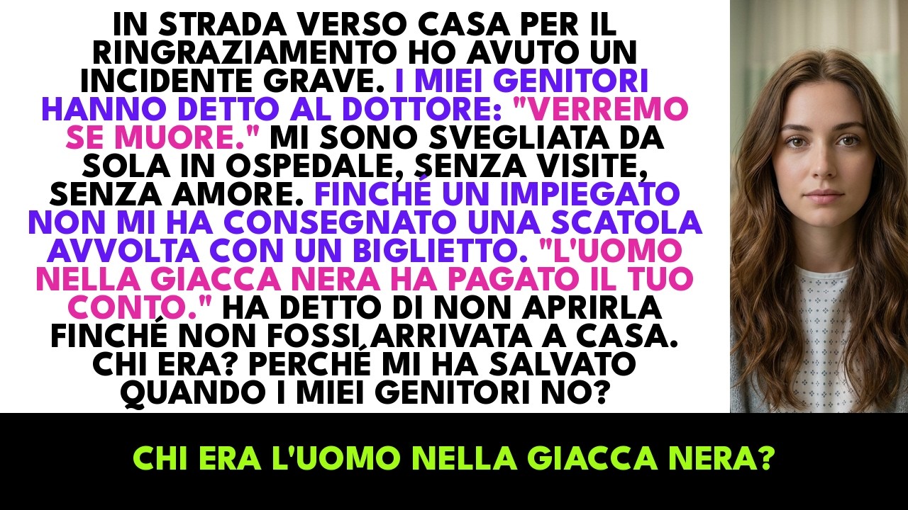 Il telefono in ospedale squillò alle 6:00 del mattino, e quando l'infermiera disse a mia madre che ero in sala operatoria dopo l'incidente, la sua risposta fu: "Verremo se muore." Quella frase mi...