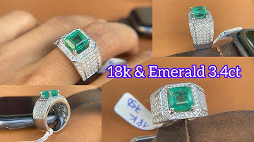 Nhẫn Vàng Đá Emerald (Ngọc Lục Bảo) 3.4ct