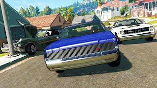 Muscle Car Street Racing Leads to BIG CRASHES! - BeamNG Gameplay & Crashes screenshot 3
