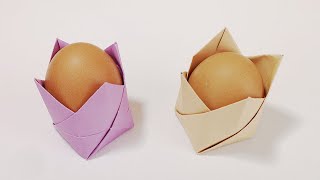 Paper Egg Cup Holder | Easy Origami Egg Holder Tutorial | 雞蛋托折紙,不用擔心雞蛋摔碎了 | 折り紙 エッグスタンド 簡単な折り方作り方