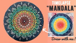 Mandala | step by step | tutorial | for beginners | easy art | MDF board| Draw with me | Timelapse |