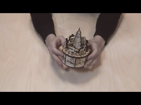 Видеоинструкция по сборке Музыкальной шкатулки "Карусель Санты" от Wood Trick