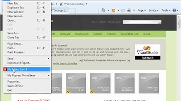 Customize Internet Explorer main and context menus (VB.NET, C#)