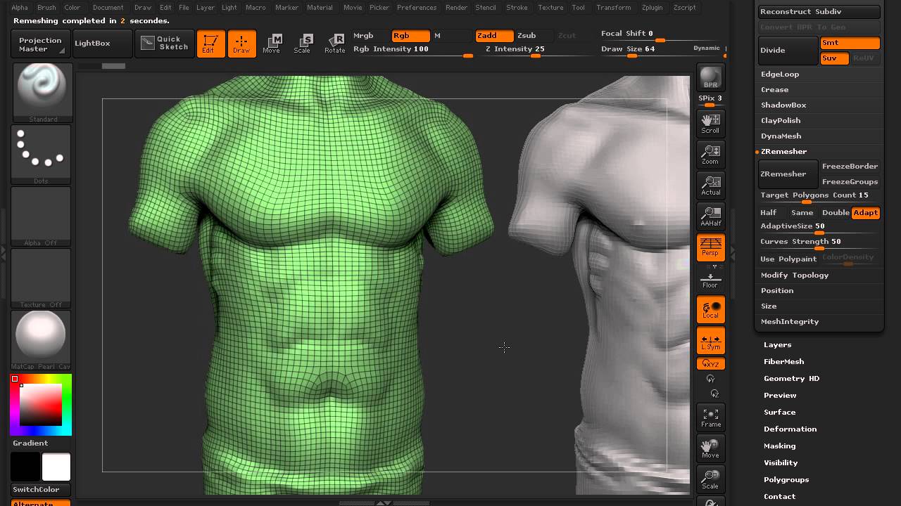 cutting geometry zbrush