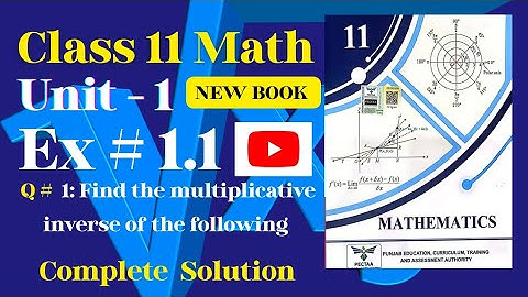 Class 11 Math | Unit 1 Exercise 1.1 Q1 | Multiplicative Inverse | Complete Solution (New Book 2025)