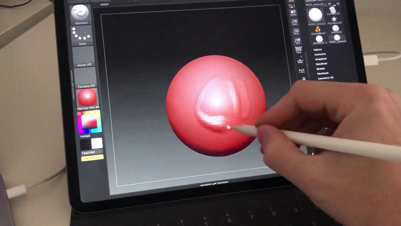 running zbrush on ipad pro