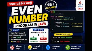 Even Number Program in Java | आसान तरीके से समझें | Hindi