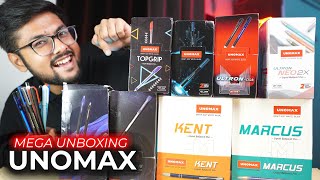 Unboxing all Major UNOMAX BALL Pens | Ball Pens in 10/20/70 Rs | Student Yard