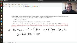 Using Residual Properties Example 1 (Chapter 5, Problem 2)