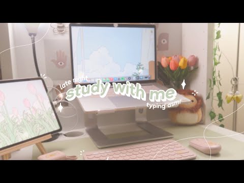 late night study with me 🍰🧸 typing asmr, ipad notes, + chill music