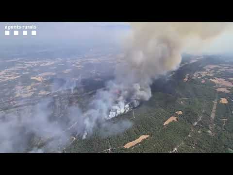 Els Bombers estabilitzen el perímetre de l'incendi de l'Anoia en un 90%