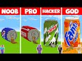 Minecraft DRINK SODA CAN HOUSE BASE : NOOB vs PRO vs HACKER vs GOD BUILD CHALLENGE! / Animation