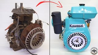 Classic Kawasaki KF100 10hp Generator Engine Restoration Full version