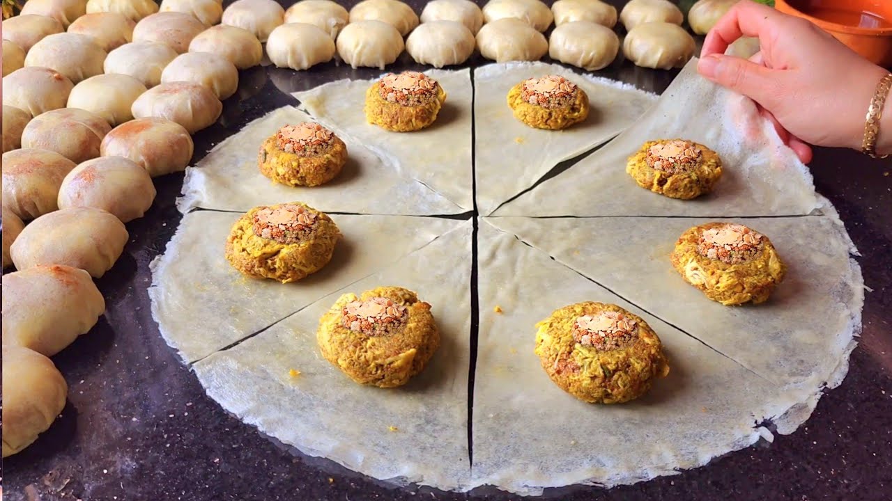 هنا على الجديد بسيطلات دجاج بكمية كبيرة فأسرع وقت👌بطريقة طي جديدة👌بحشوة لذيذة لي ذاقهم يحماق عليهم