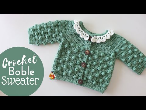 How to Crochet A Baby Cardigan With Bobble Stitch
