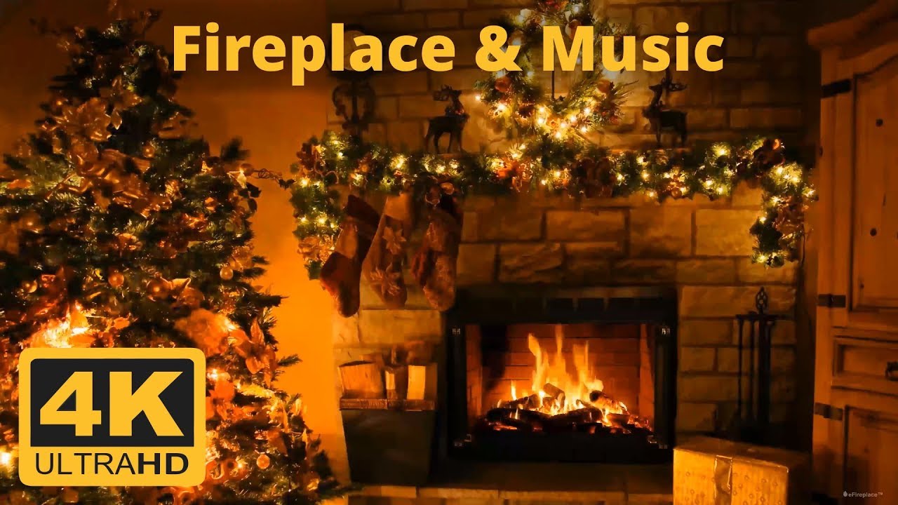 3 hours CHRISTMAS FIREPLACE with PIANO MUSIC 4K YouTube