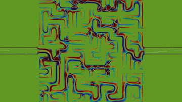An Euler flow in a larger maze with repelling walls