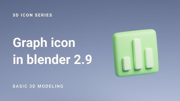 Graph Icon tutorial - 3D modeling process in Blender 2.9 | Using Cubes | 3D Icons