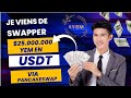 Je viens de swapper 25000000 yem en usdt via pancakeswap