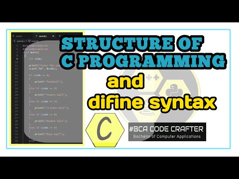 BCA/Structure of C programming/define syntax/coading